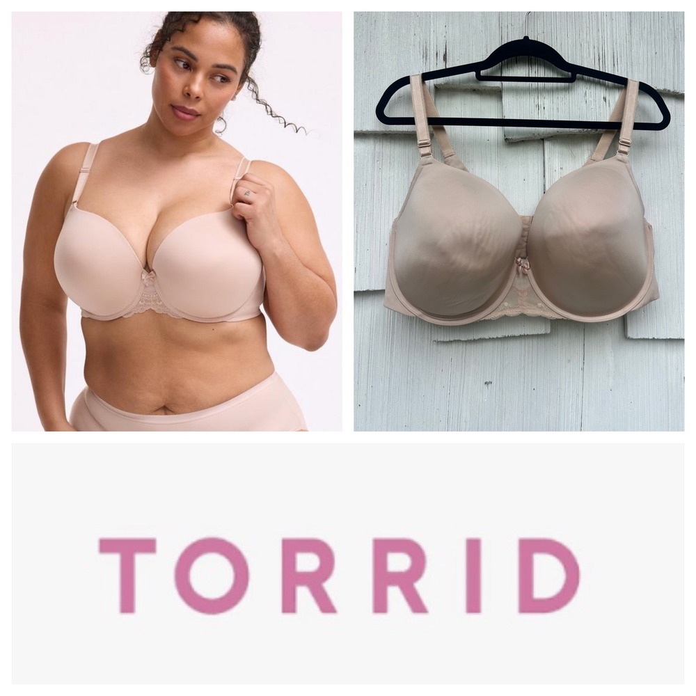 Torrid Curve Perfect Coverage Push-Up Smooth Bra Beige 44DDD 11576799 Plus Size